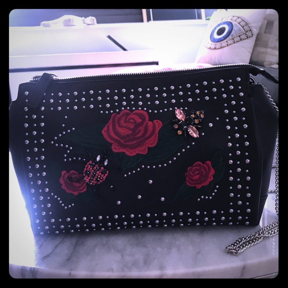 Never worn Zara clutch plus chain.